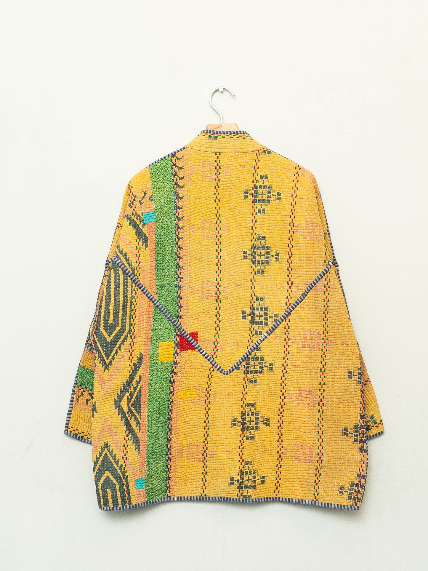 The Narmada Quilted Patchwork Kantha Jacket