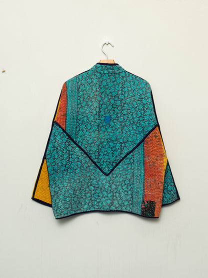 The Ladhiya Quilted Patchwork Kantha Jacket