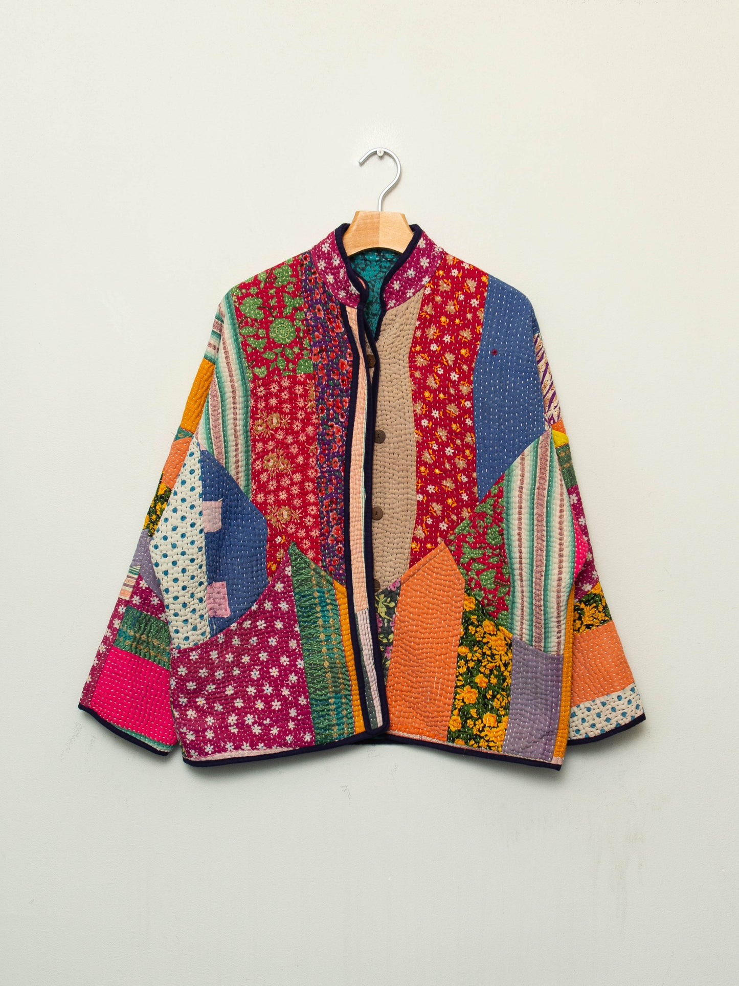 The Ladhiya Quilted Patchwork Kantha Jacket