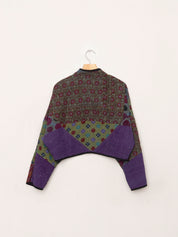 The Kaira Cropped Quilted Patchwork Kantha Jacket