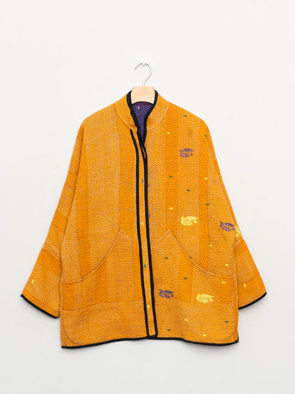 The Narmada Quilted Patchwork Kantha Jacket