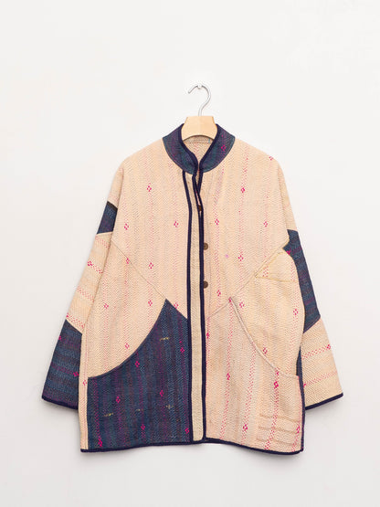 The Narmada Quilted Patchwork Kantha Jacket