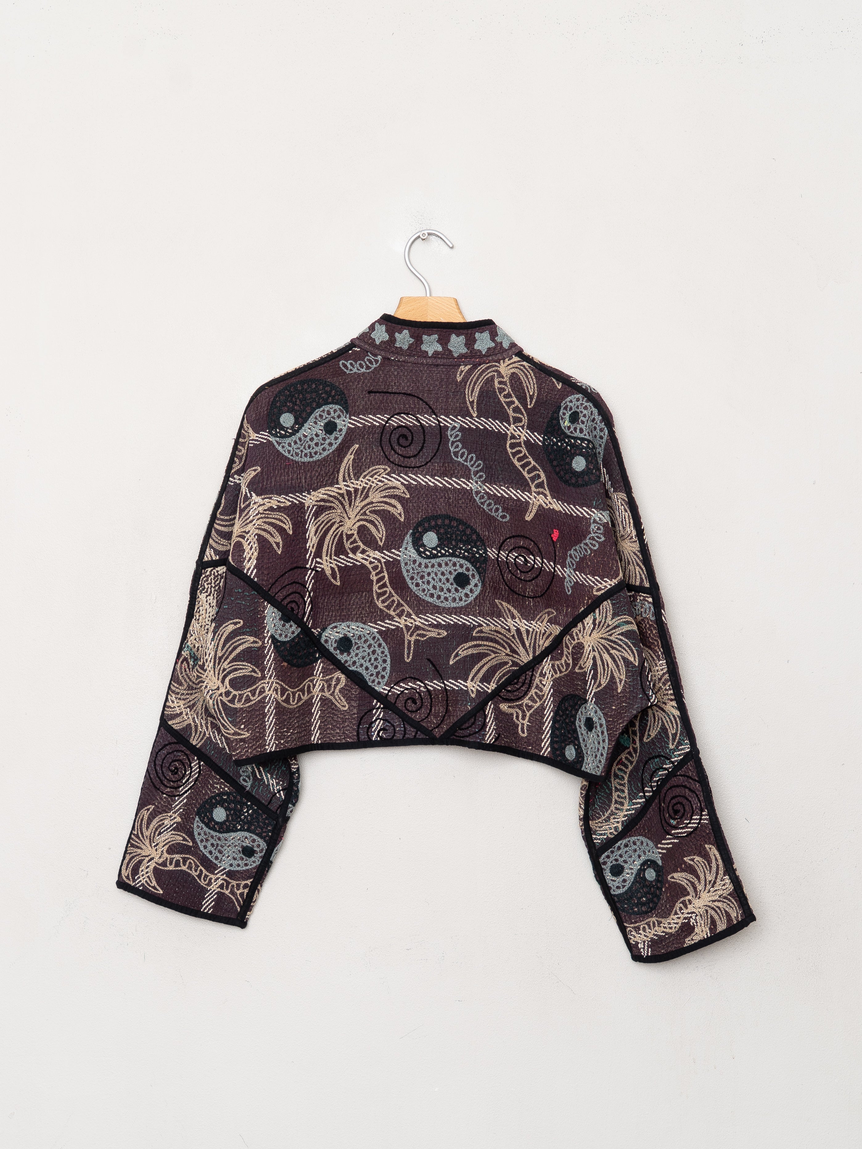 The Kaira Cropped Suzani Quilted Kantha Jacket