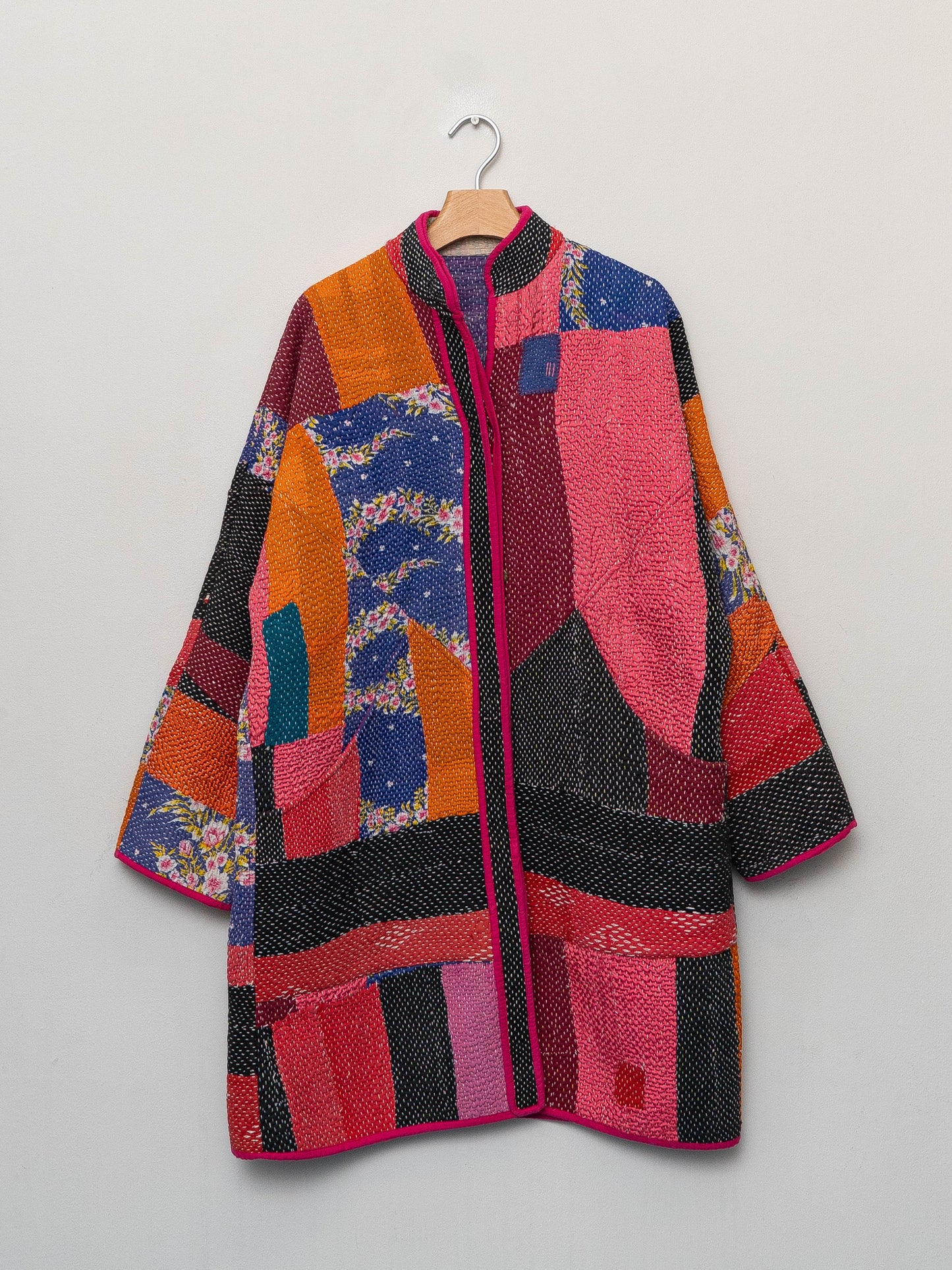 The Sai Quilted Patchwork Kantha Coat