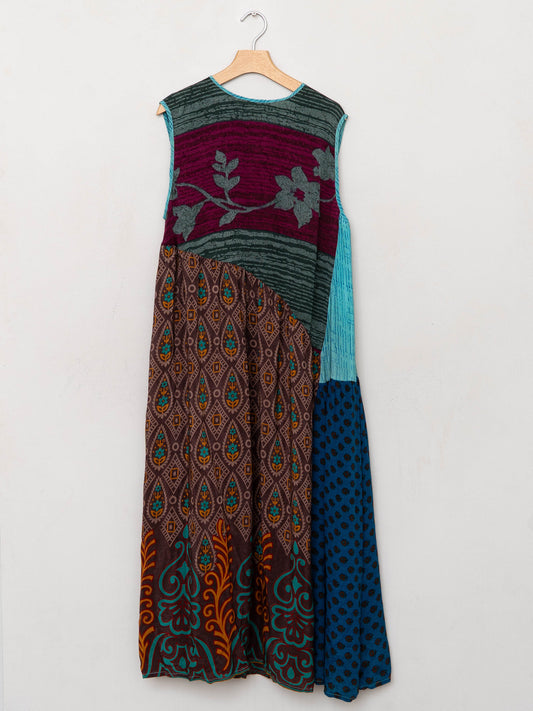 The Anan Long Dress  - Medium / Large - Upcycled Silk
