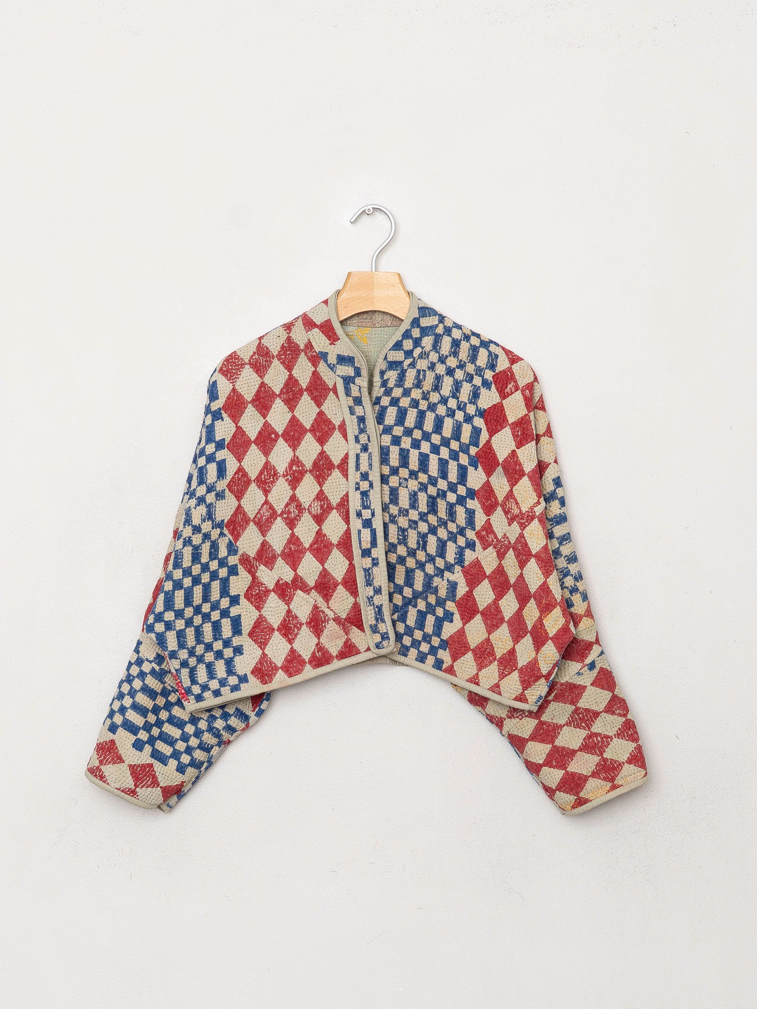 The Kaira Cropped Quilted Indigo Kantha Jacket