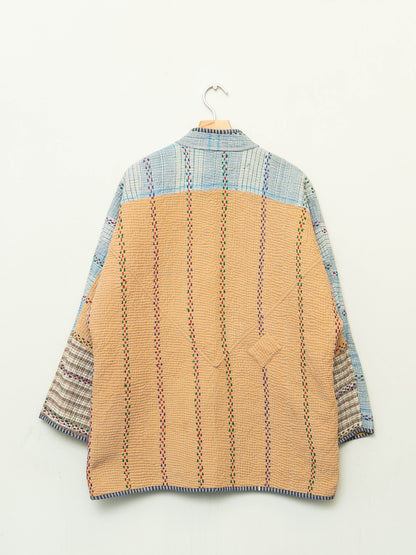 The Narmada Quilted Patchwork Kantha Jacket