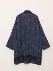 The Sai Quilted Indigo Kantha Coat