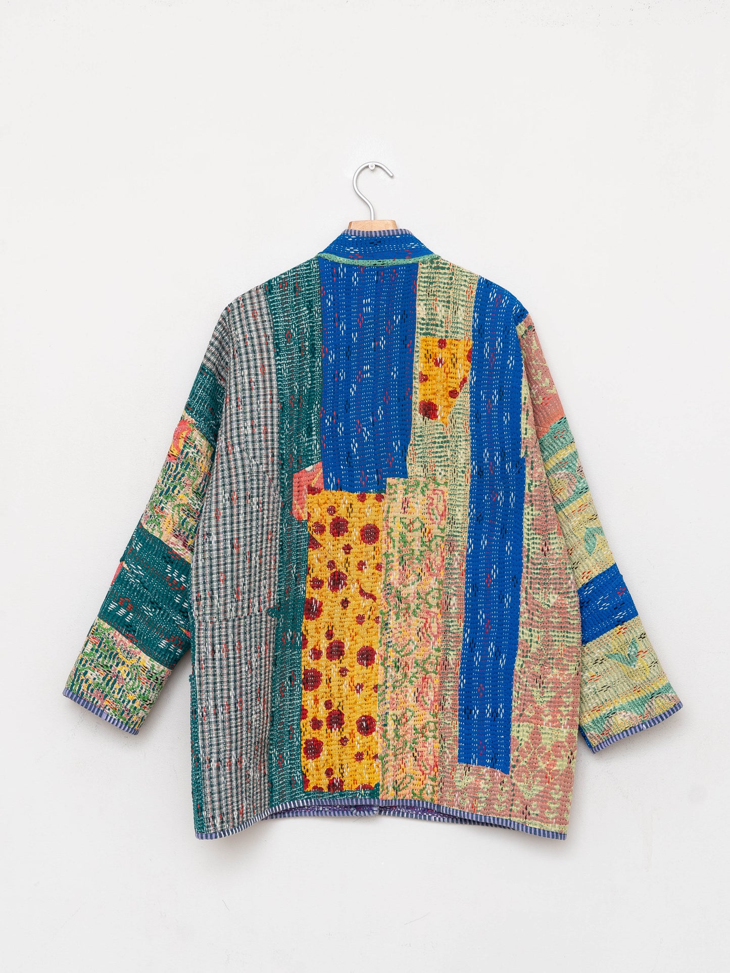 The Narmada Quilted Patchwork Kantha Jacket