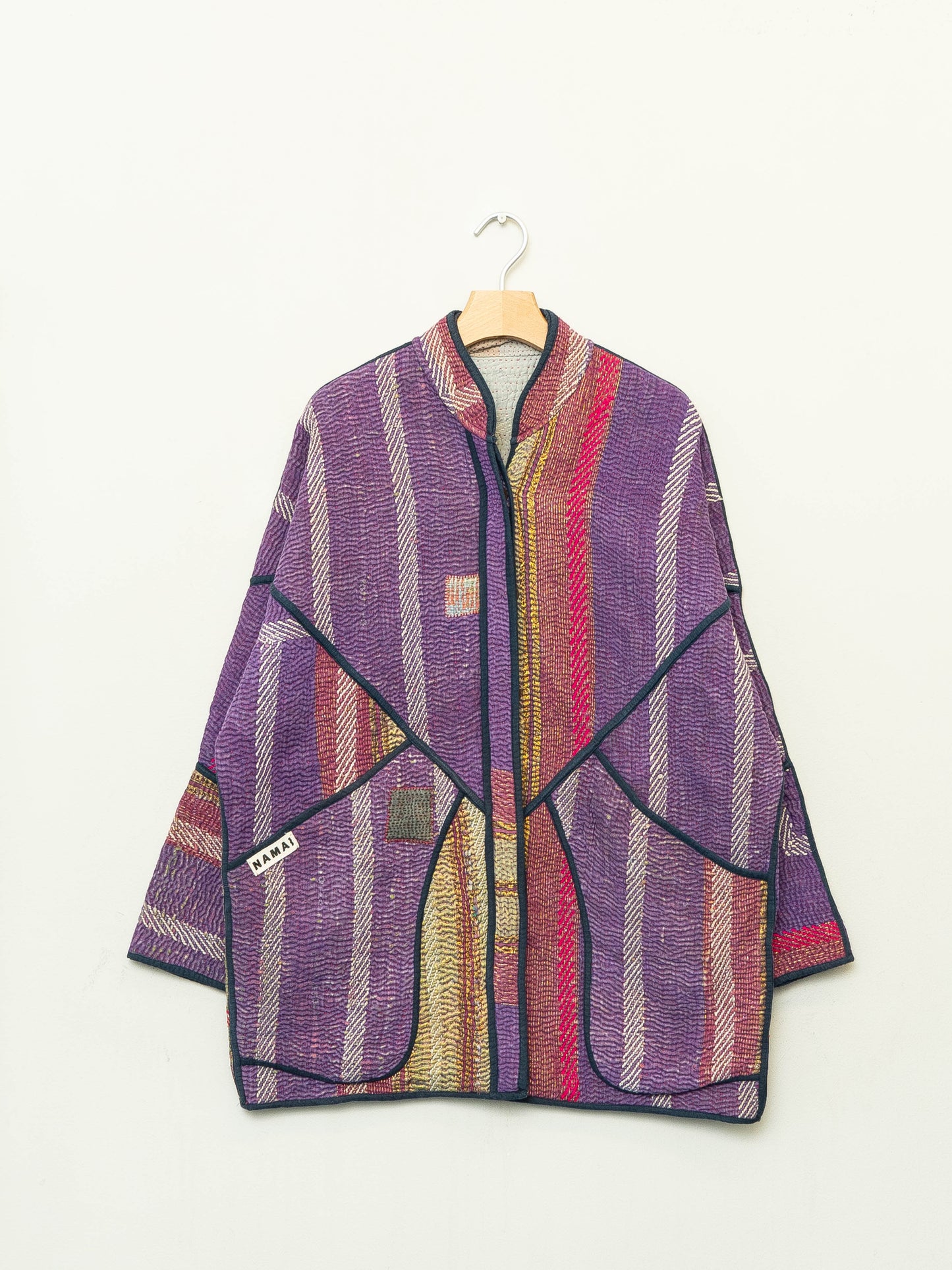 The Narmada Quilted Patchwork Kantha Jacket