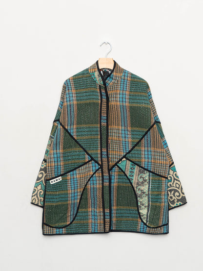 The Narmada Quilted Patchwork Kantha Jacket