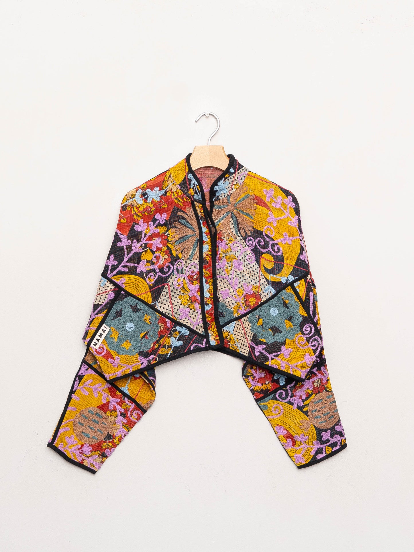 The Kaira Cropped Suzani Quilted Kantha Jacket