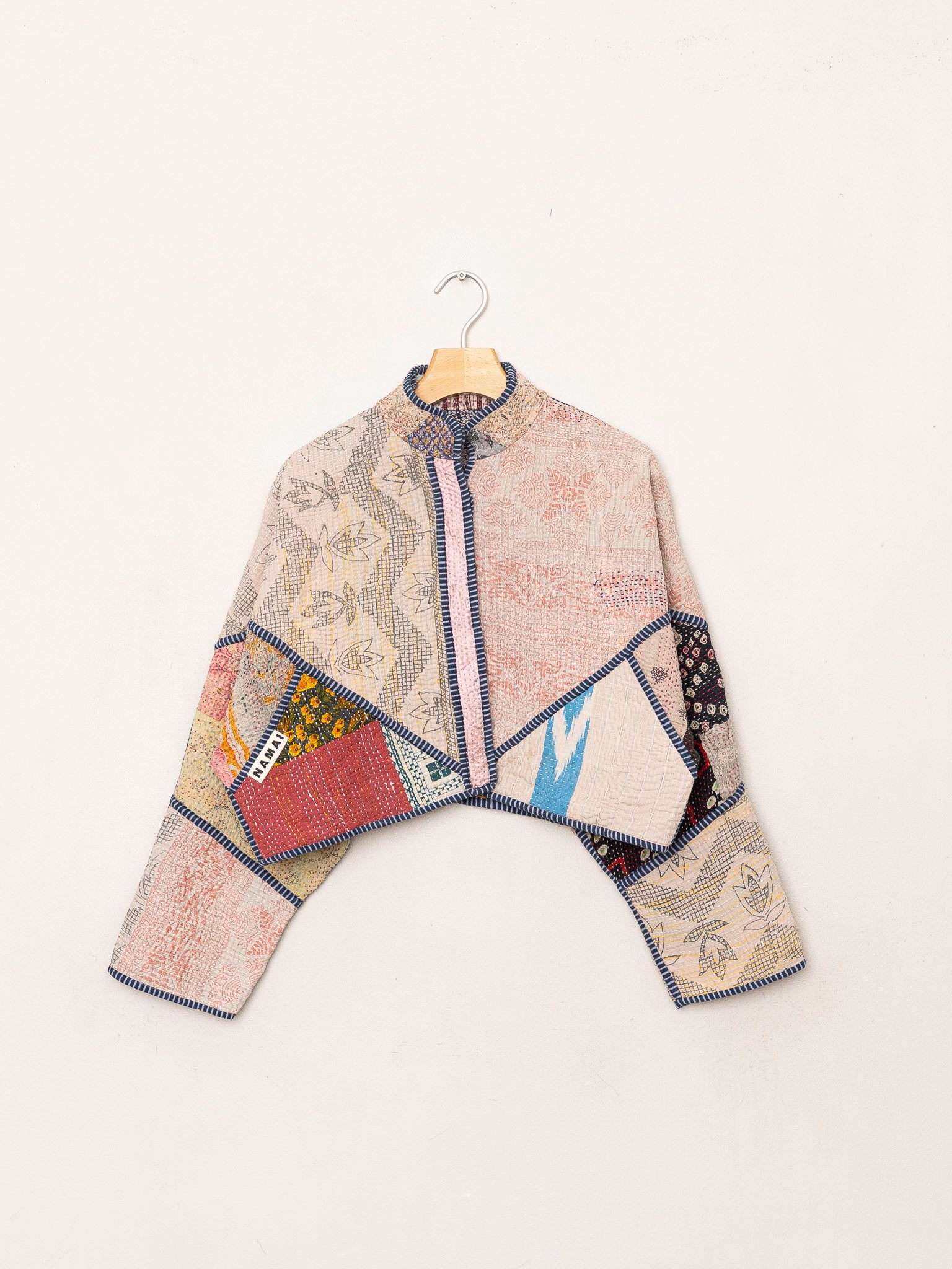 The Kaira Cropped Quilted Patchwork Kantha Jacket