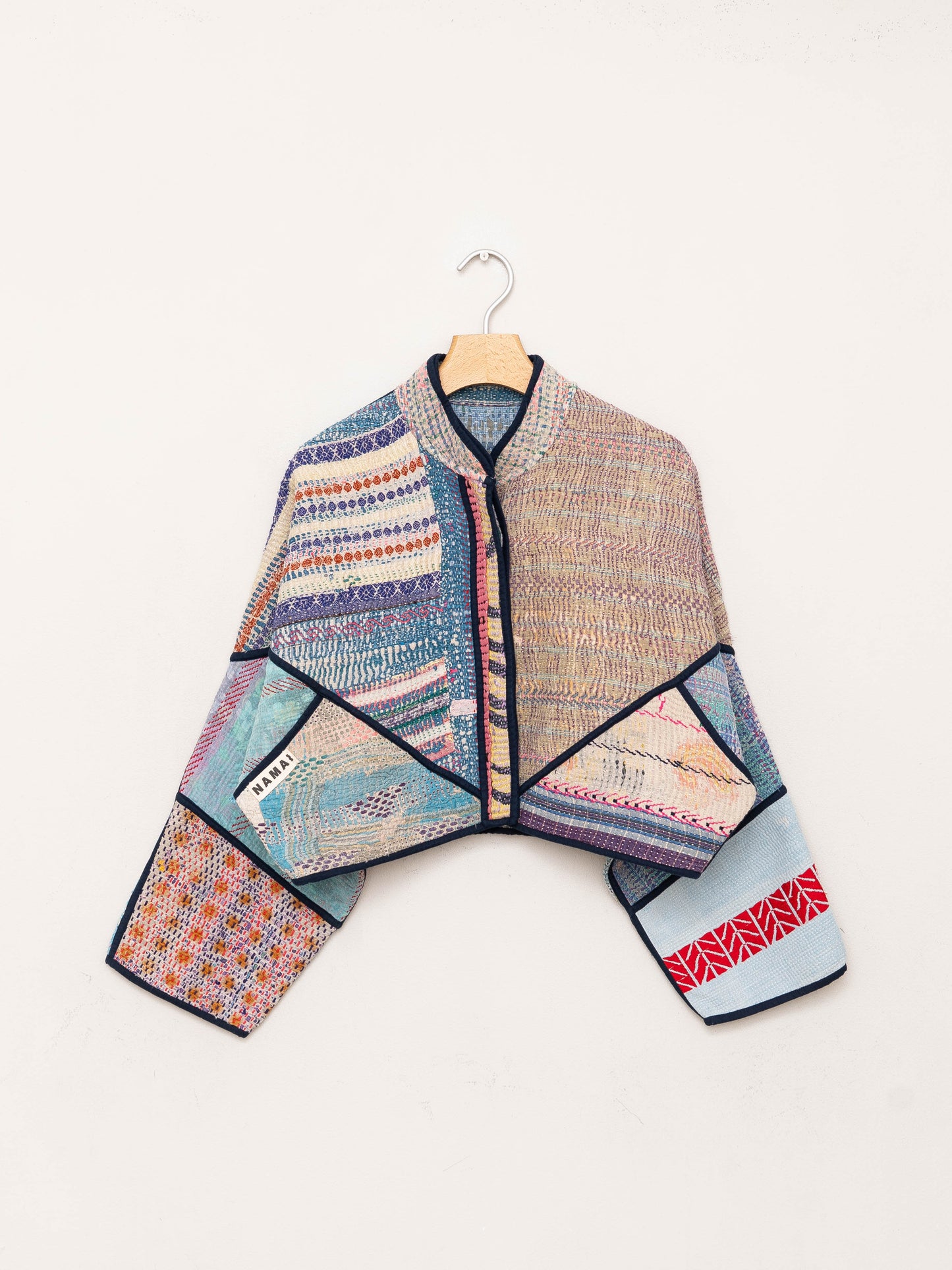 The Kaira Cropped Quilted Patchwork Kantha Jacket