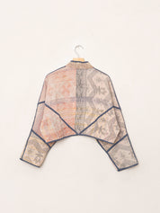 The Kaira Cropped Quilted Patchwork Kantha Jacket