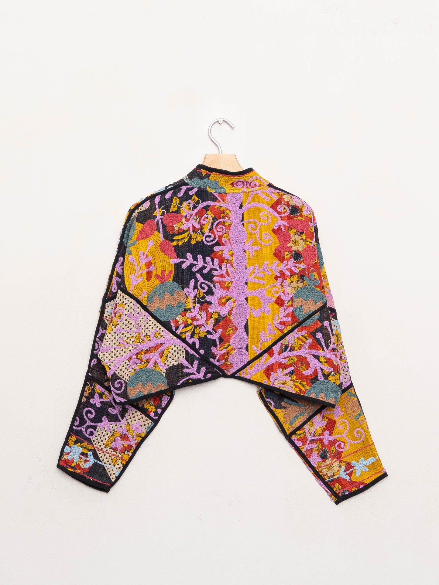 The Kaira Cropped Suzani Quilted Kantha Jacket