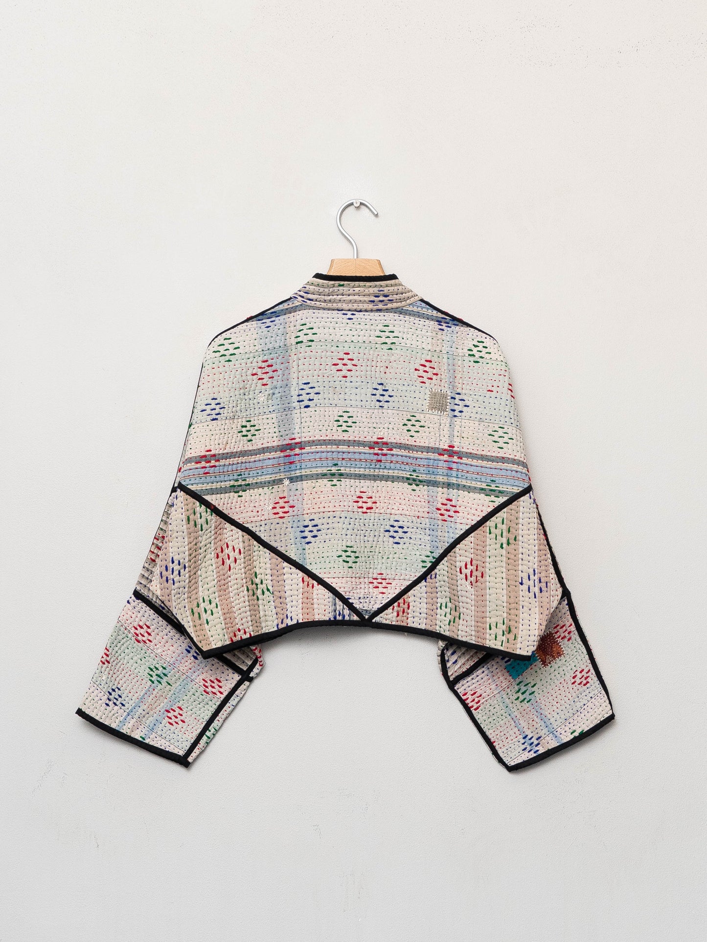 The Kaira Cropped Quilted Patchwork Kantha Jacket