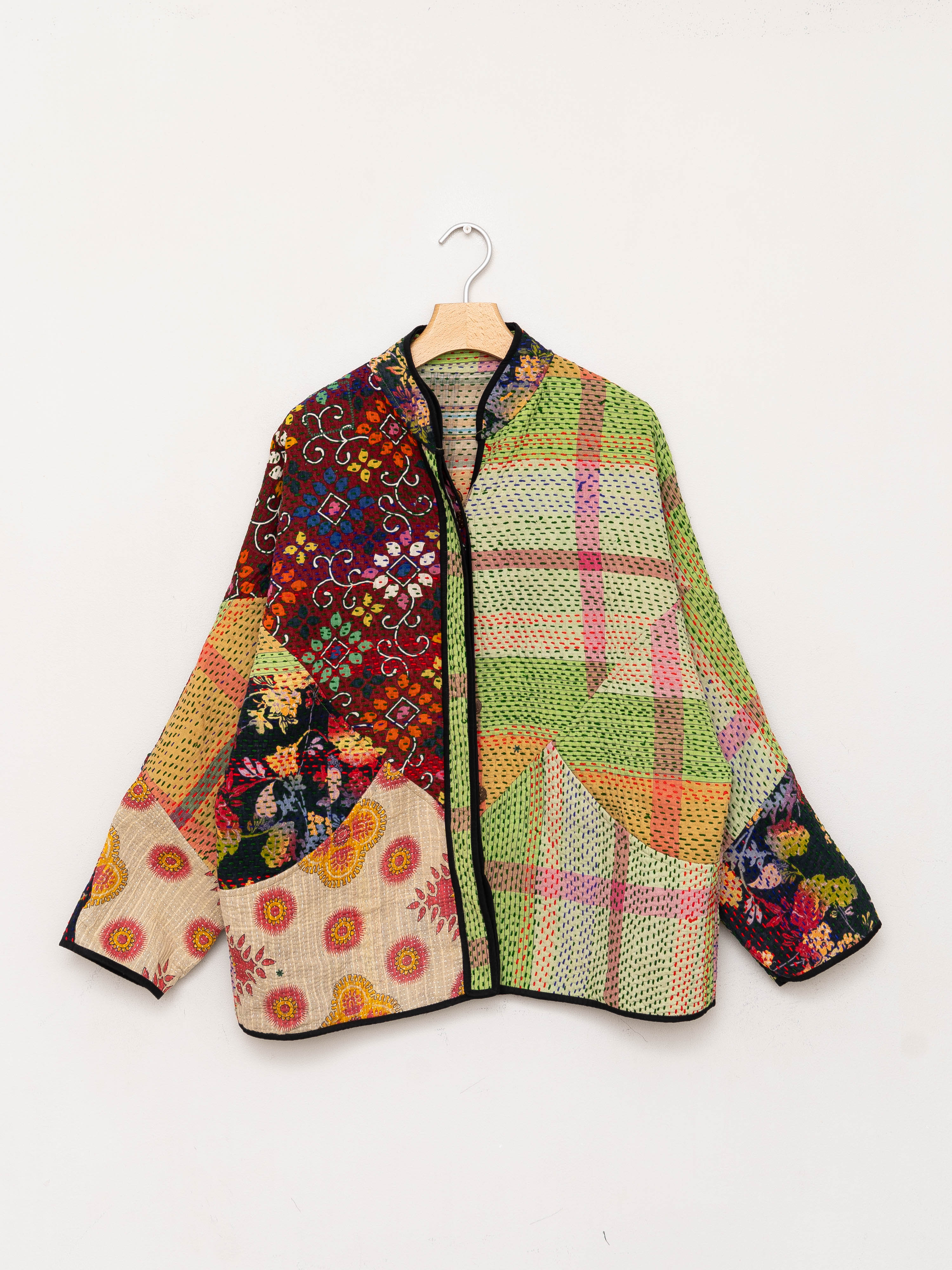 The Ladhiya Quilted Patchwork Kantha Jacket