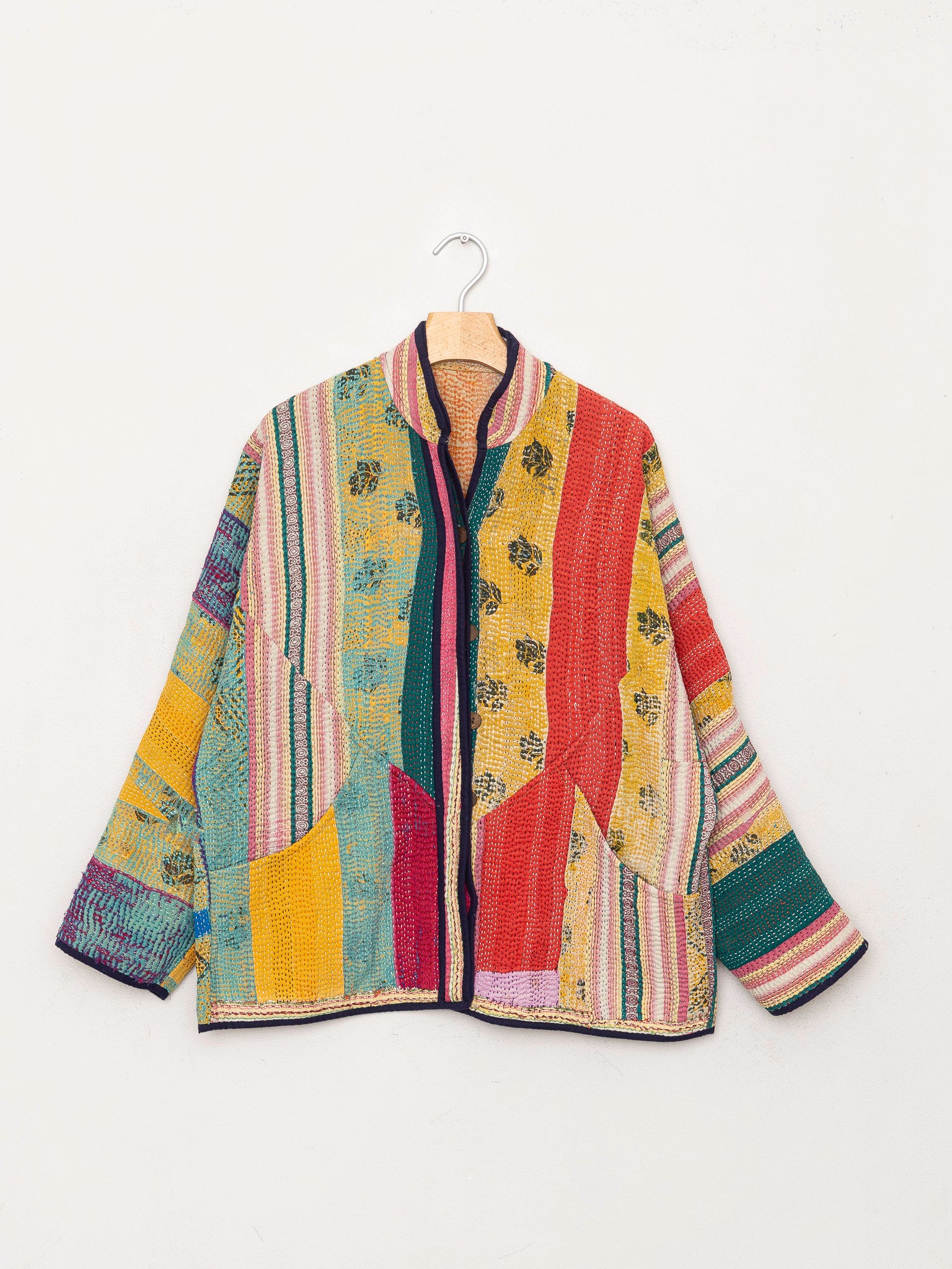 The Ladhiya Quilted Patchwork Kantha Jacket