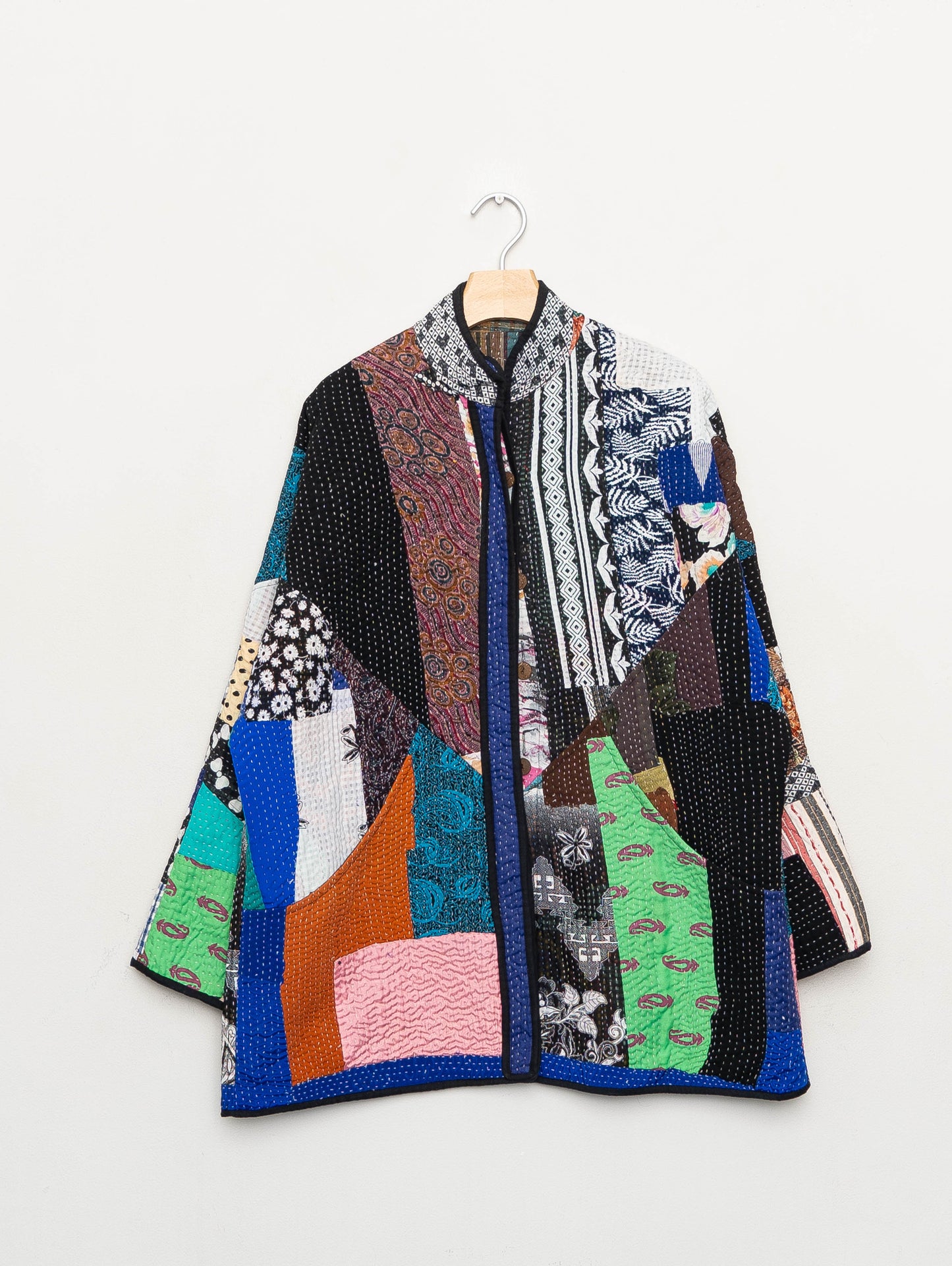 The Narmada Quilted Patchwork Kantha Jacket