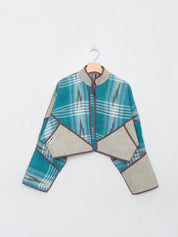 The Kaira Cropped Quilted Patchwork Kantha Jacket