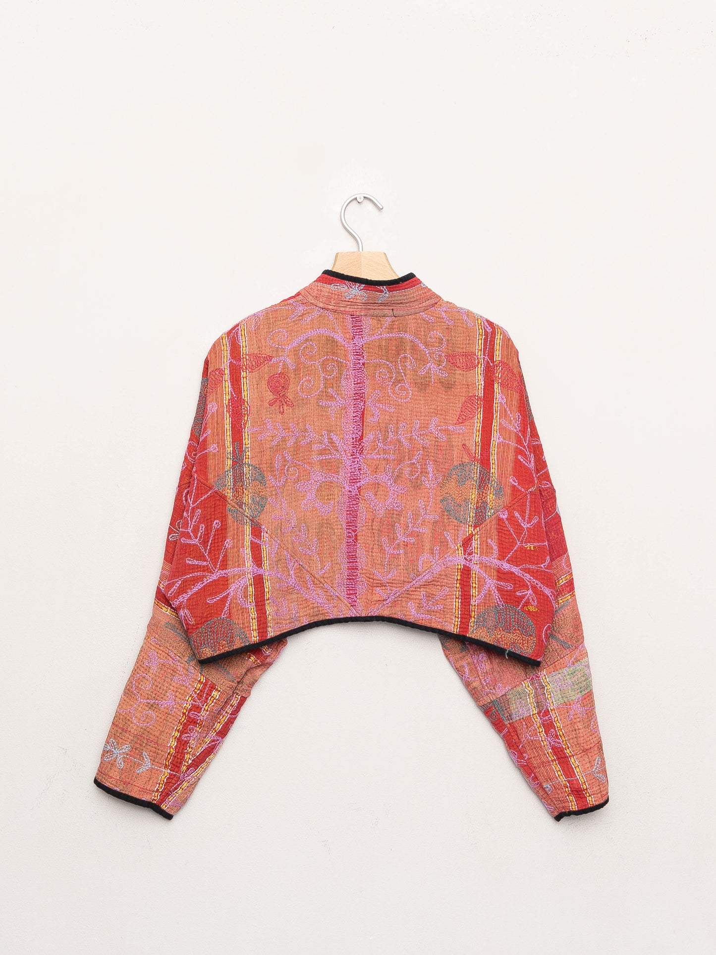 The Kaira Cropped Suzani Quilted Kantha Jacket