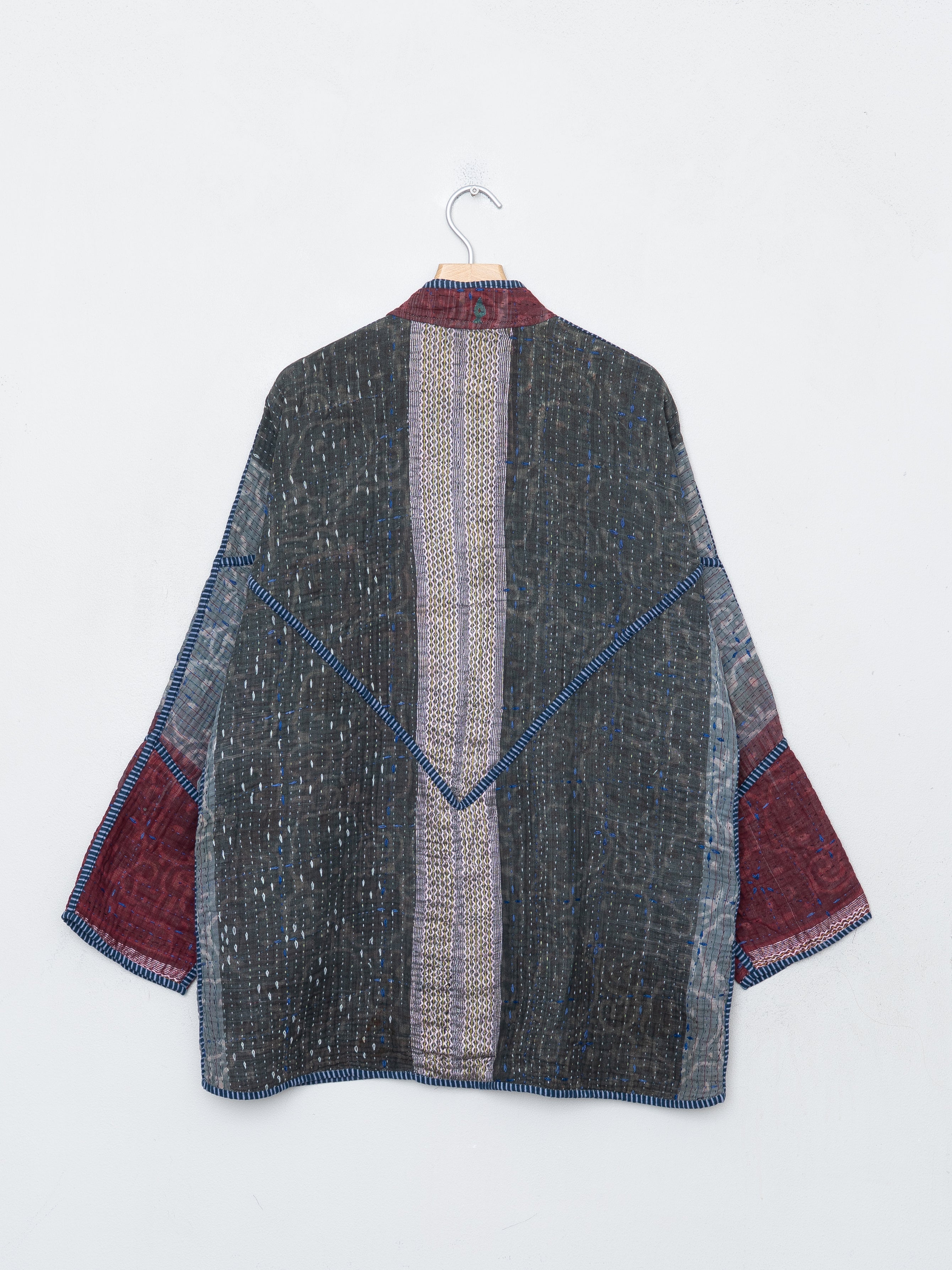 The Narmada Quilted Indigo Kantha Jacket