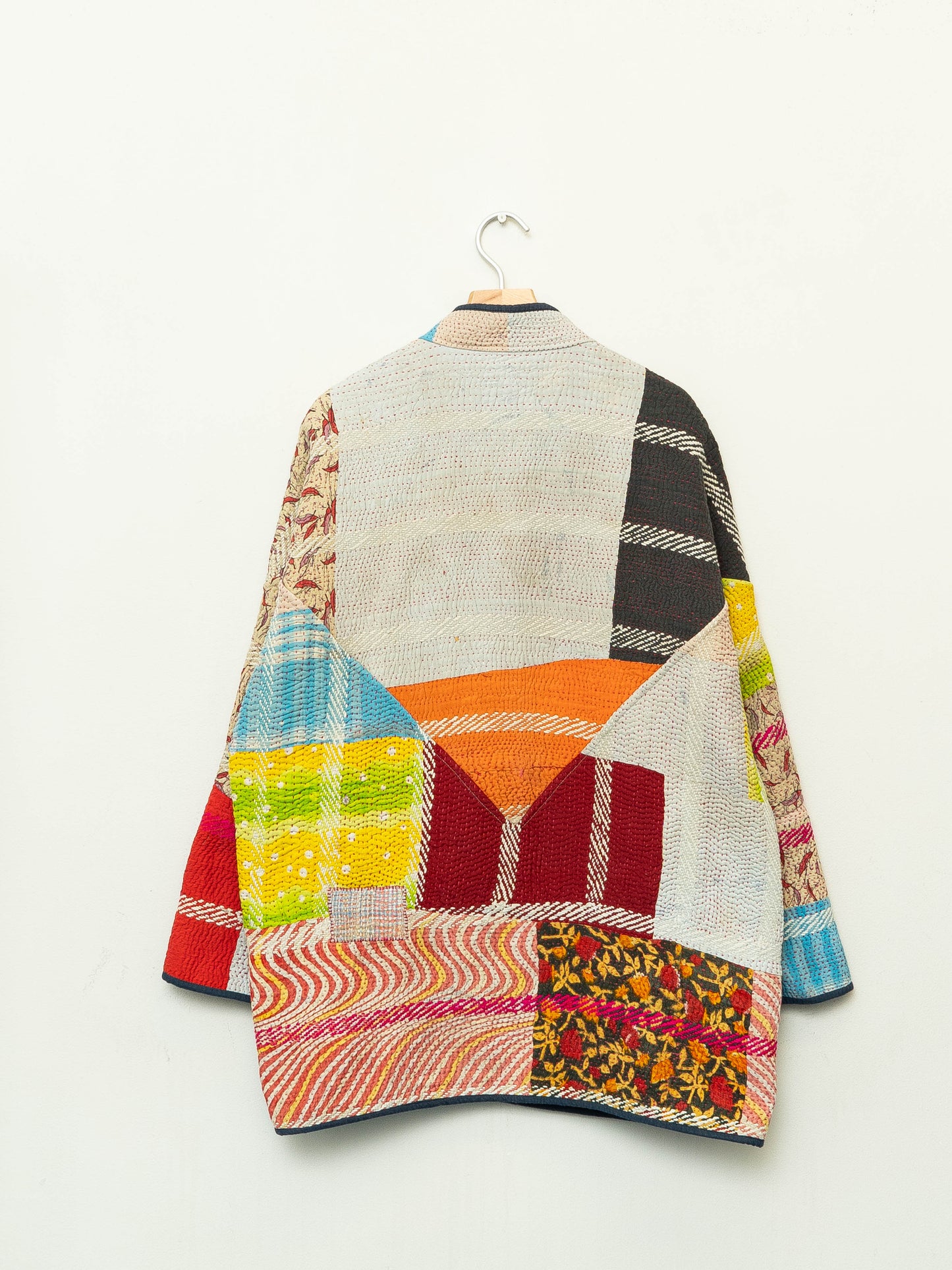 The Narmada Quilted Patchwork Kantha Jacket