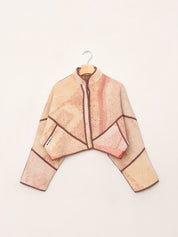 The Kaira Cropped Quilted Patchwork Kantha Jacket
