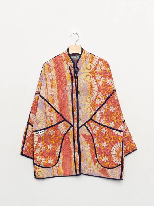 The Narmada Quilted Patchwork Kantha Jacket