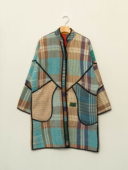 The Sai Quilted Patchwork Kantha Coat