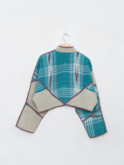 The Kaira Cropped Quilted Patchwork Kantha Jacket