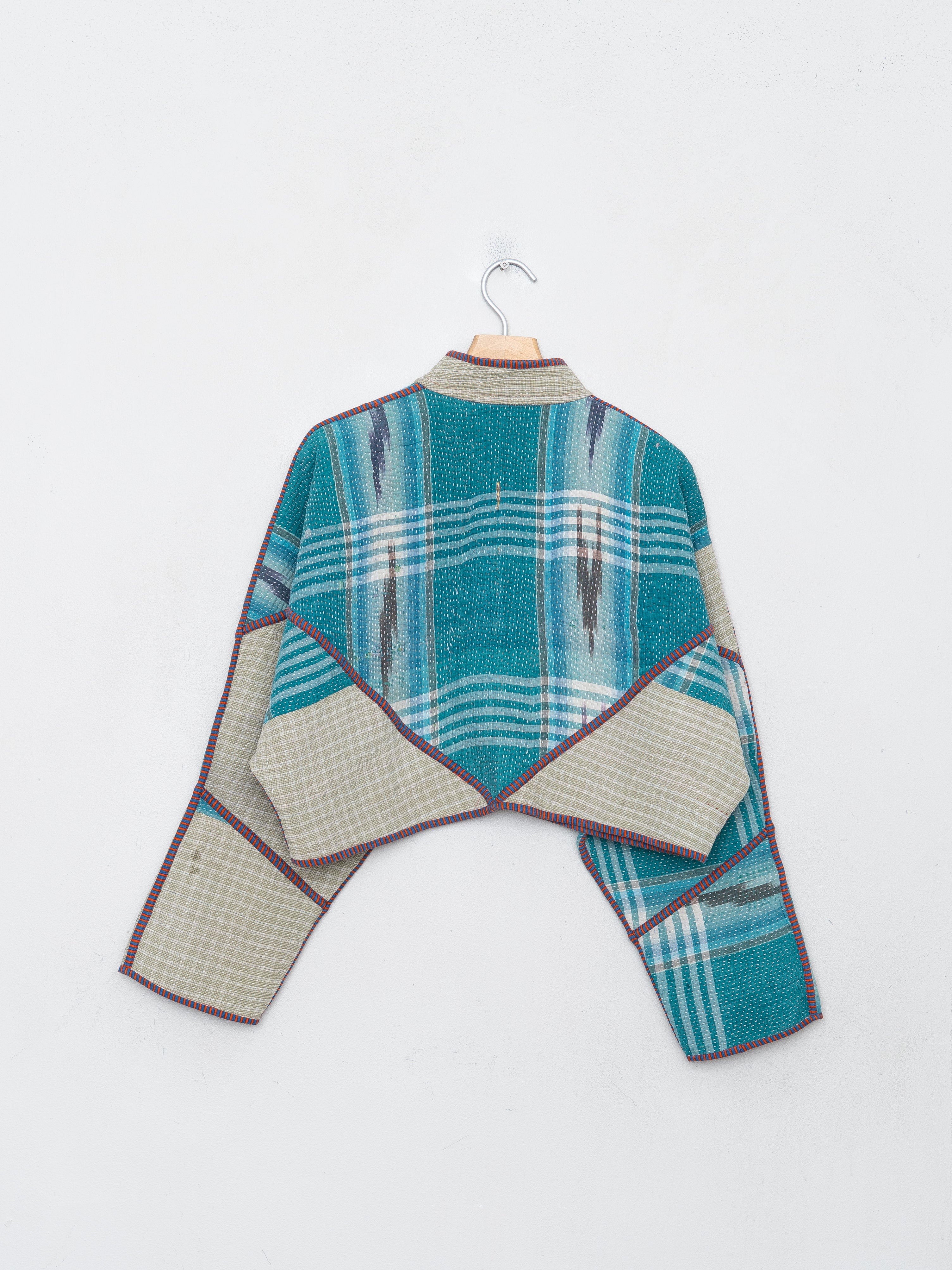 The Kaira Cropped Quilted Patchwork Kantha Jacket