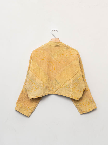 The Kaira Cropped Suzani Cut Out Kantha Jacket