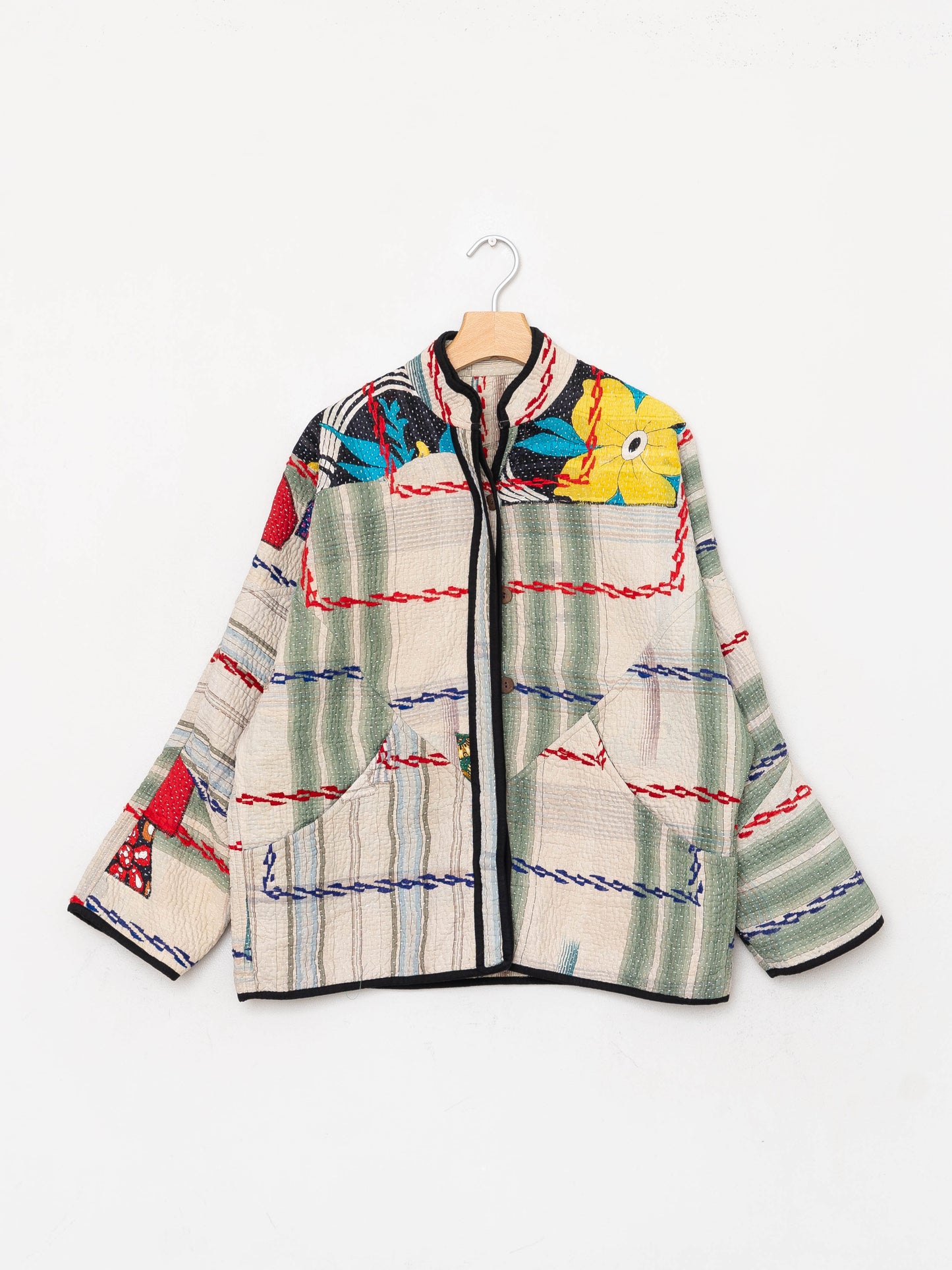 The Ladhiya Quilted Patchwork Kantha Jacket