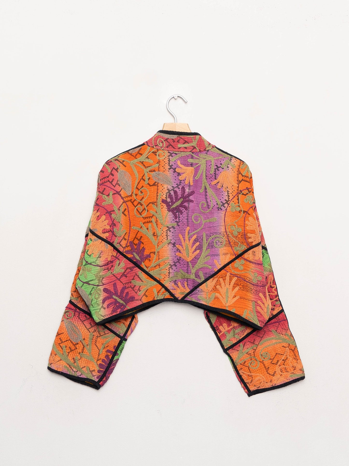 The Kaira Cropped Suzani Quilted Kantha Jacket