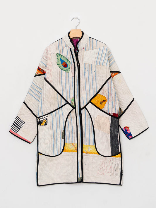 The Sai Quilted Patchwork Kantha Coat