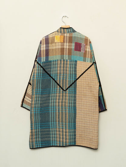 The Sai Quilted Patchwork Kantha Coat