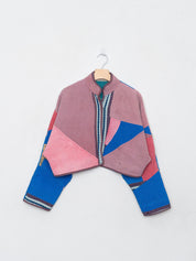 The Kaira Cropped Quilted Patchwork Kantha Jacket
