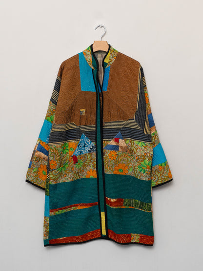 The Sai Quilted Patchwork Kantha Coat