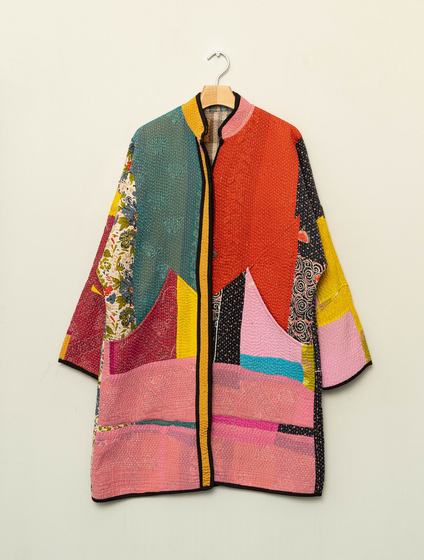 The Sai Quilted Patchwork Kantha Coat