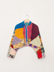 The Kaira Cropped Quilted Patchwork Kantha Jacket