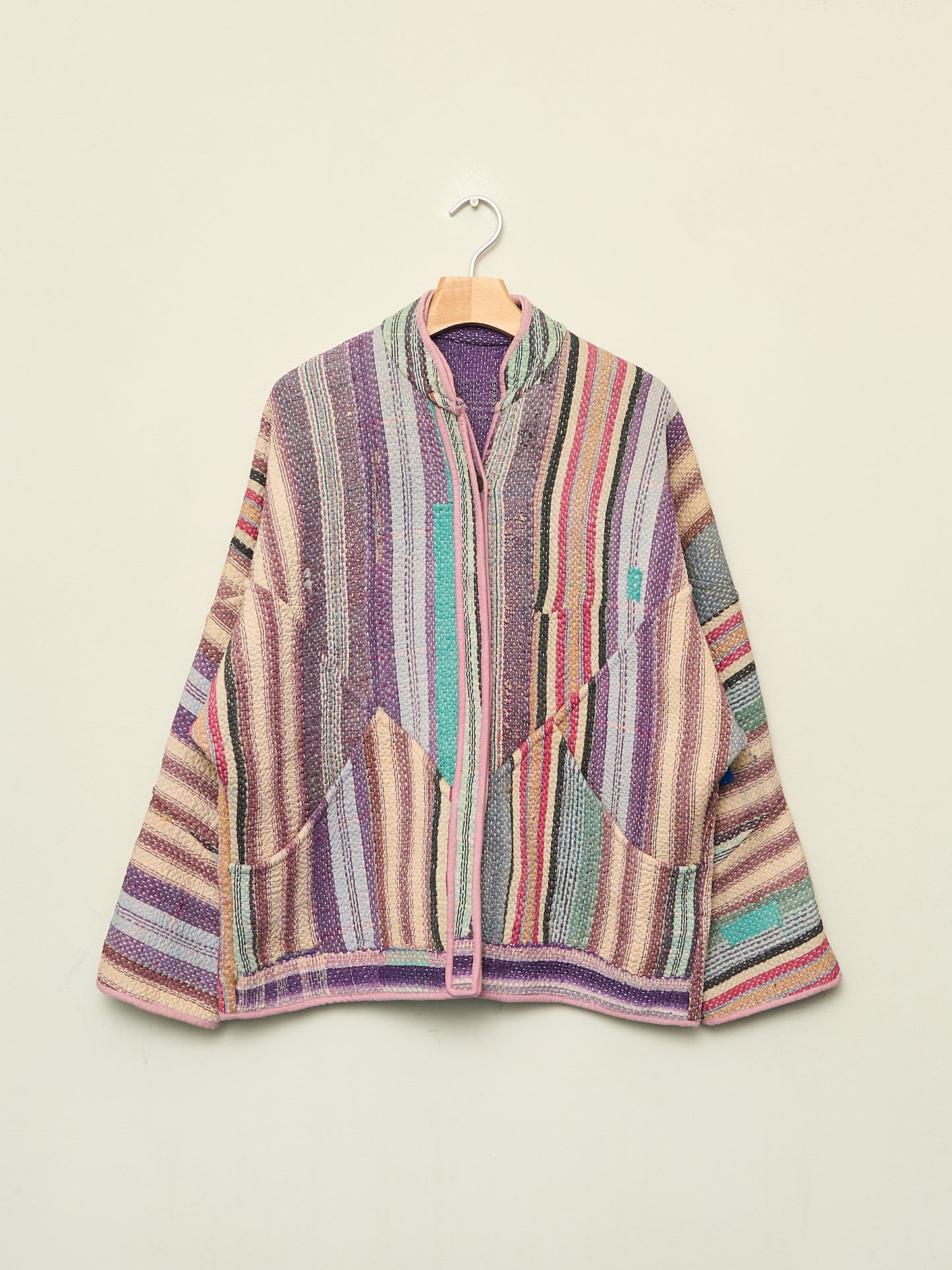 The Ladhiya Quilted Patchwork Kantha Jacket