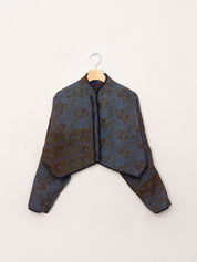 The Kaira Cropped Quilted Patchwork Kantha Jacket