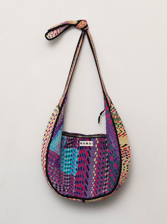 The Chandra Crescent Quilted Crossbody Bag