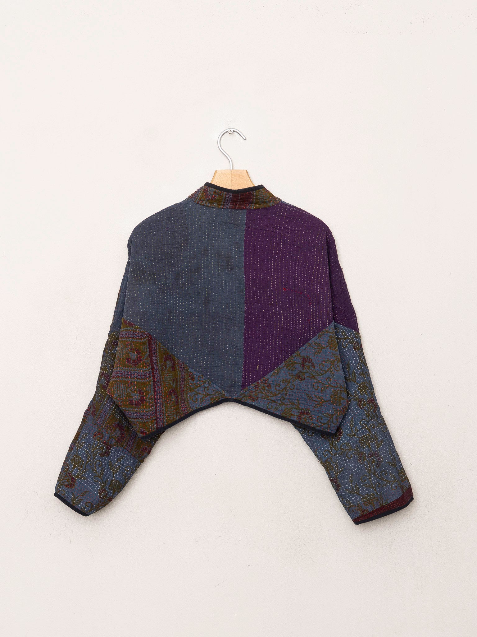 The Kaira Cropped Quilted Patchwork Kantha Jacket