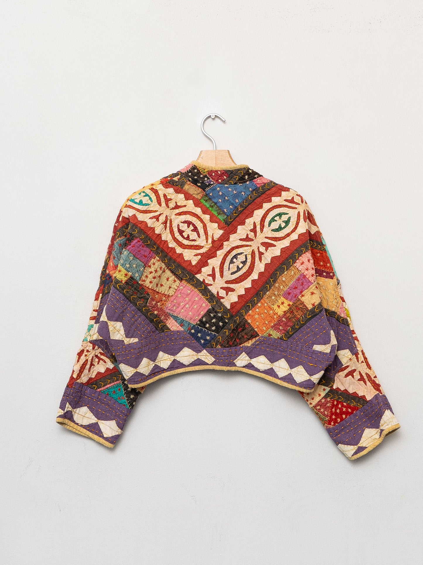 The Kaira Cropped Suzani Cut Out Kantha Jacket