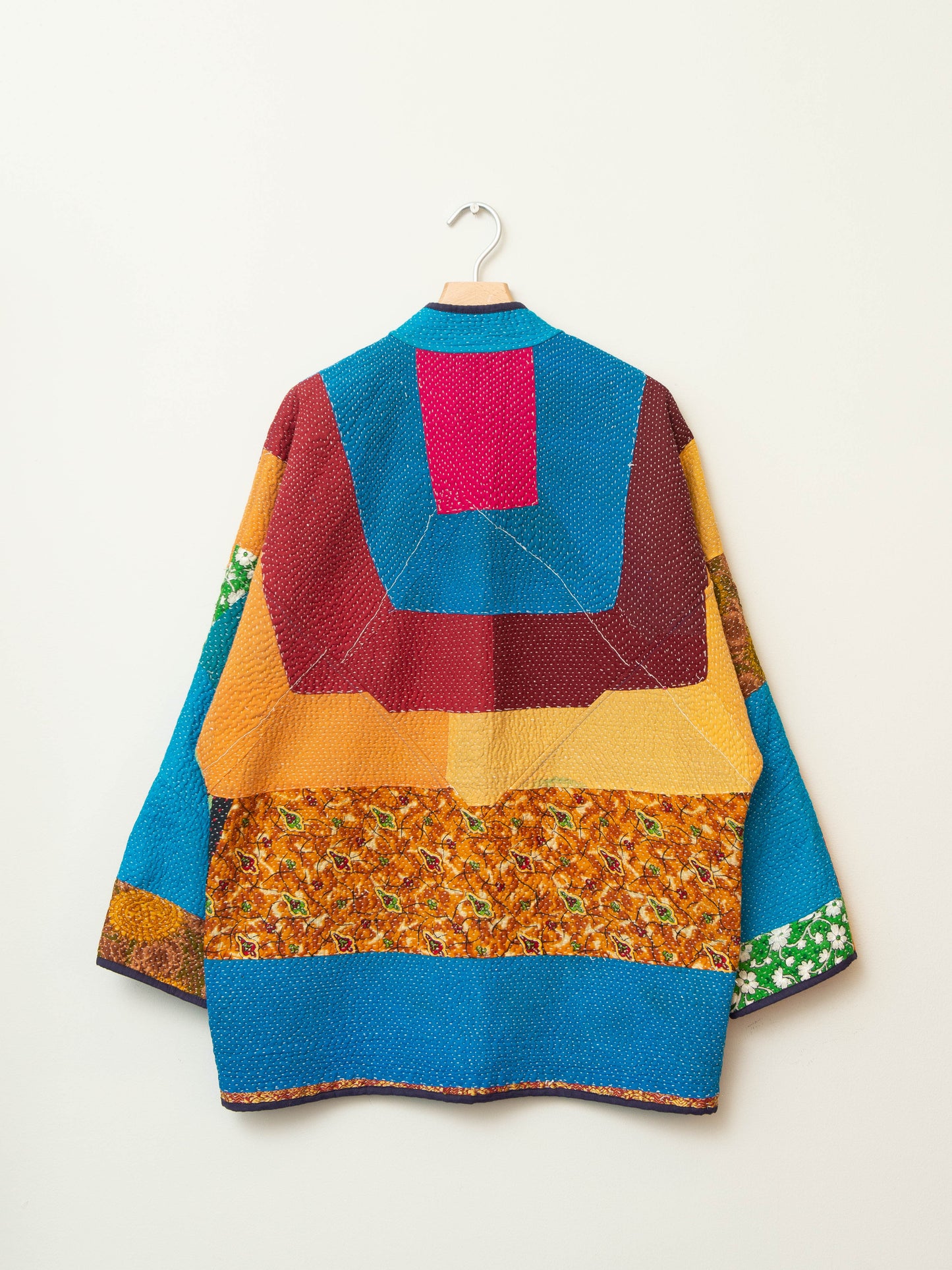 The Narmada Quilted Patchwork Kantha Jacket