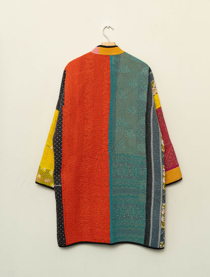 The Sai Quilted Patchwork Kantha Coat