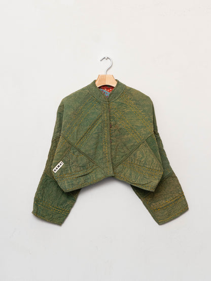 The Kaira Cropped Suzani Cut Out Kantha Jacket